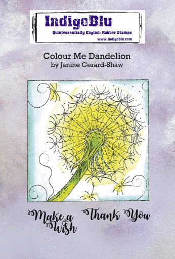 Colour Me - Dandelion A6 Red Rubber Stamp